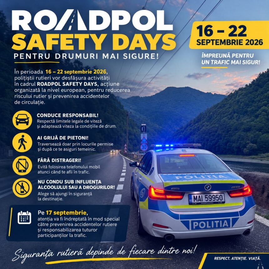 ROADPOL Safety Days în Vâlcea: acțiuni pentru trafic sigur