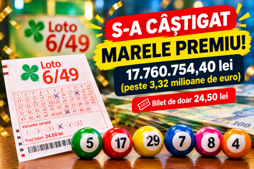 Loto 6/49: S-a câștigat marele premiu de 3,32 milioane €