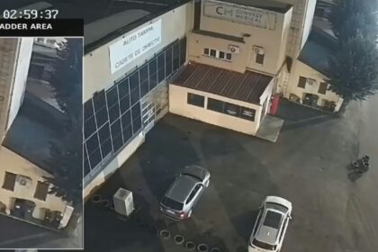 SRI: Imagine surprinsă de camerele de supraveghere înaintea incendiului de pe platforma industrială Carfil, din 14 septembrie 2026. Foto: Captură video/ Facebook