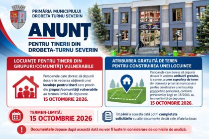 Severin: Termen-limită pentru locuințe și terenuri destinate tinerilor