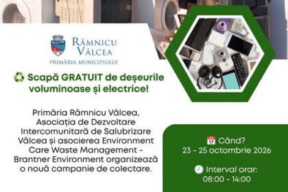 Râmnicu Vâlcea: deșeuri voluminoase, colectate gratuit