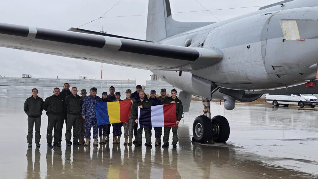 Avion de patrulare maritimă francez, trimis la Marea Neagră. Foto: Facebook/ MApN