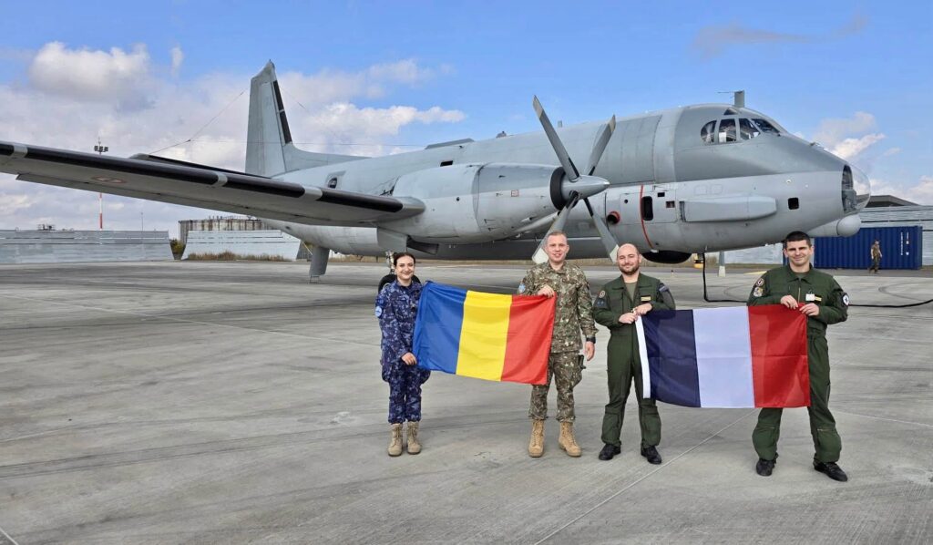 Avion de patrulare maritimă francez, trimis la Marea Neagră. Foto: Facebook/ MApN