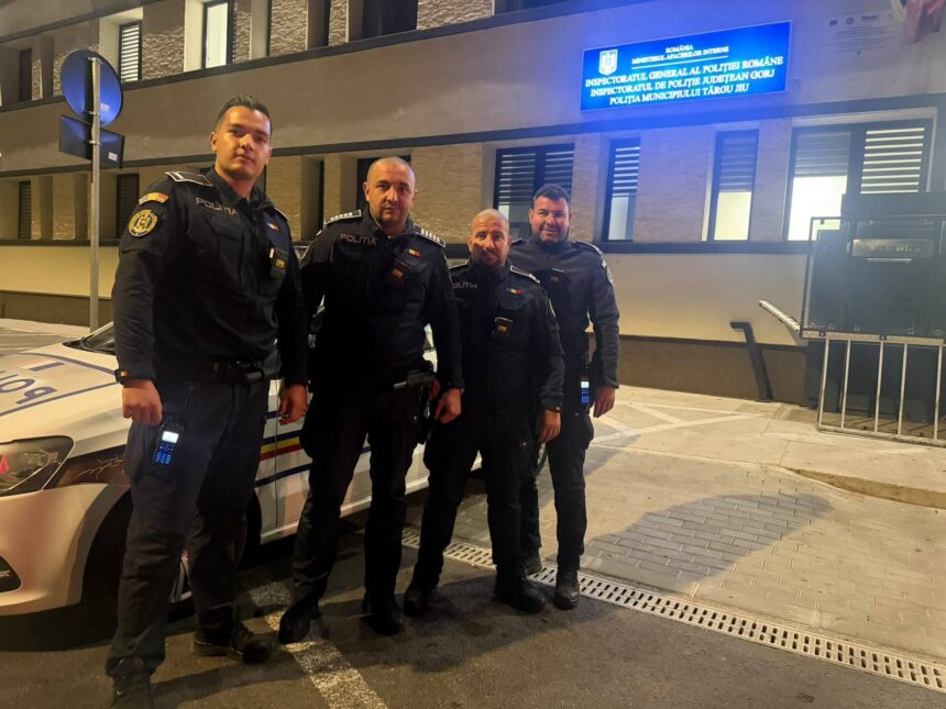 Intervenție ca în filme la Târgu Jiu: polițiștii au spart ușa unui apartament și au salvat o femeie