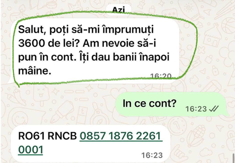 Ar fi folosit conturi de WhatsApp compromise pentru a cere bani în numele unor persoane cunoscute