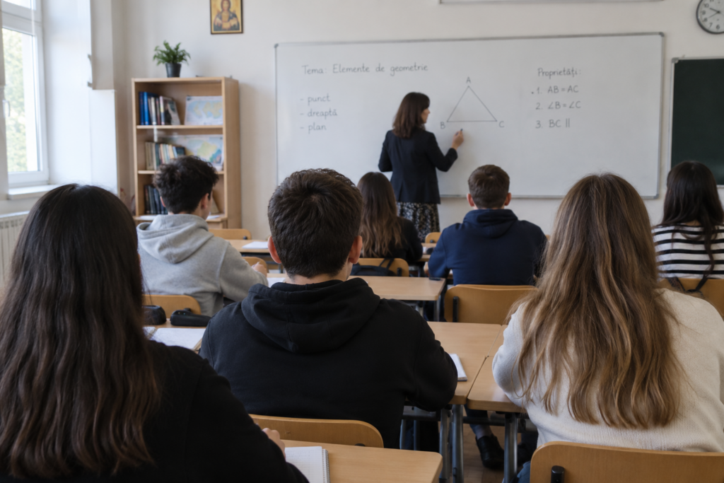 Ministrul Educației cere protecție penală specială pentru profesori. Foto generată cu AI