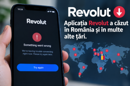 Aplicația Revolut a căzut în România și în alte țări. Foto generată cu AI