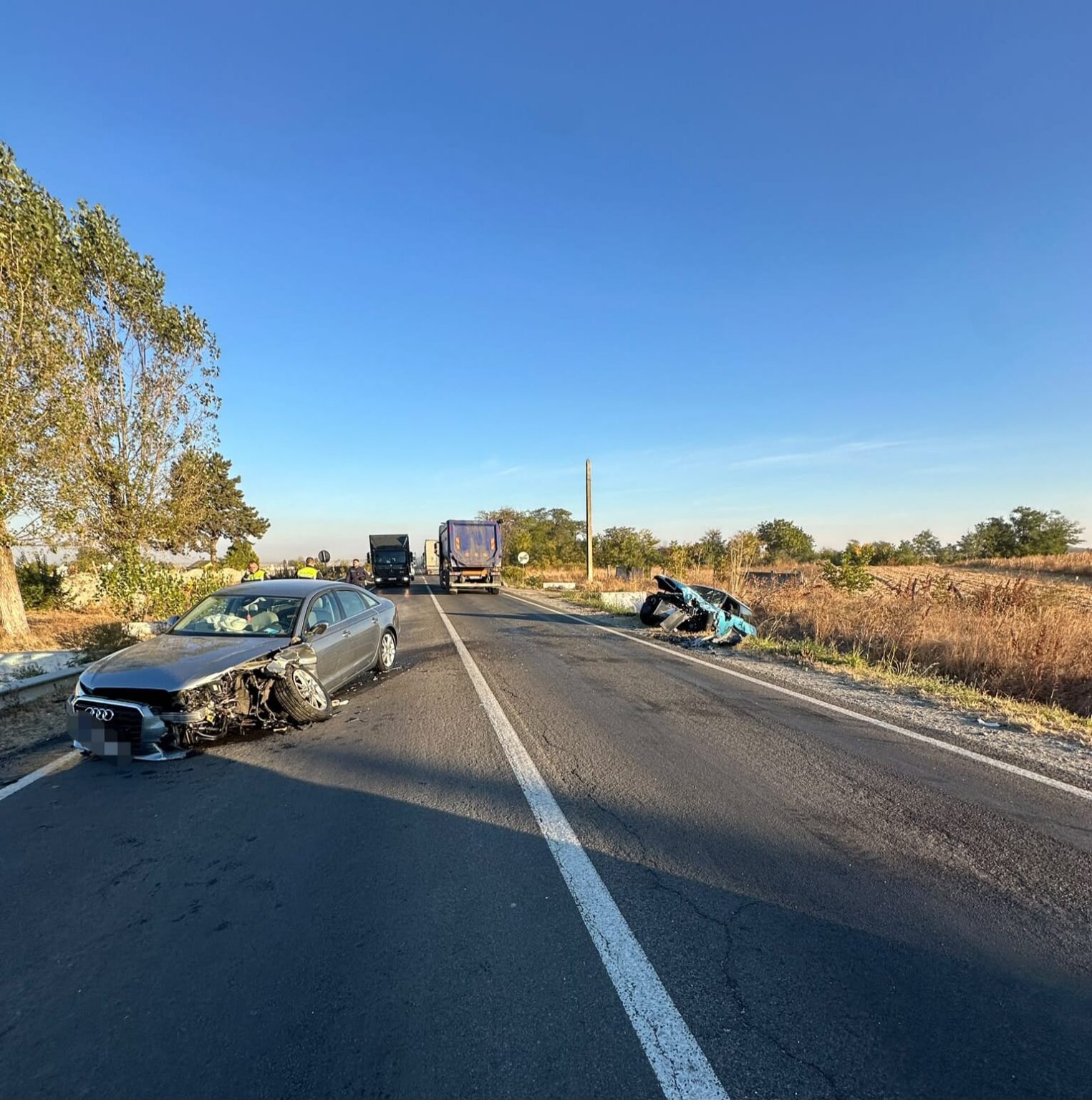 Accident pe DN 6, la Leu: Doi șoferi au ajuns la spital