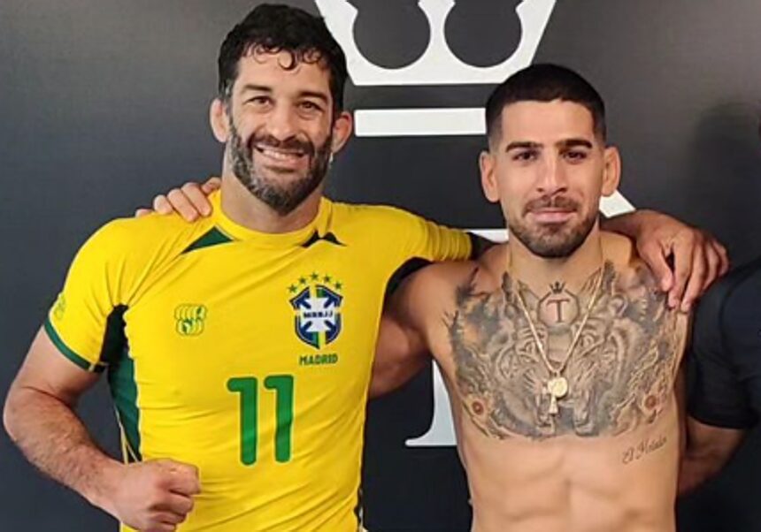 Mathias Ribeiro (dreapta) şi Ilia Topuria (campion mondial UFC)